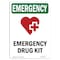 Signmission Safety Sign, OSHA EMERGENCY, 10" Height, Drug Kit, Portrait OS-EM-D-710-V-10448 - alternate 1